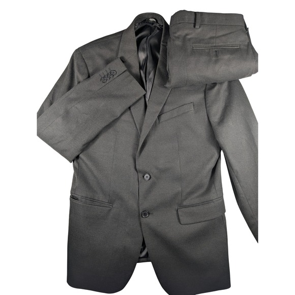 Banana Republic Slim Fit Mens‎ Gray Two Button Suit Jacket 42 R Pants 35x29